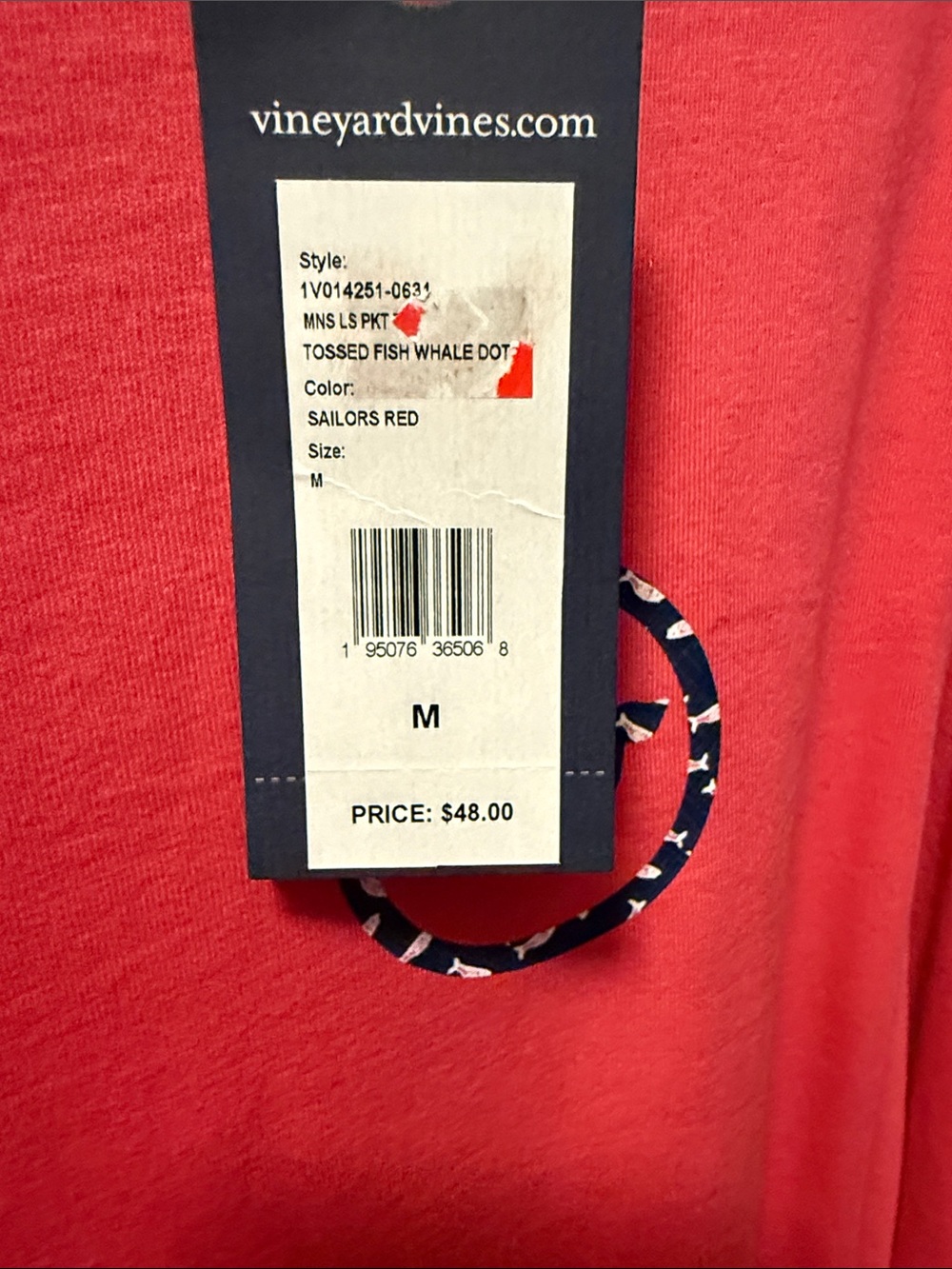 Vineyard Vines Men's Long-Sleeve Tee in Coral - Picture 3 of 3